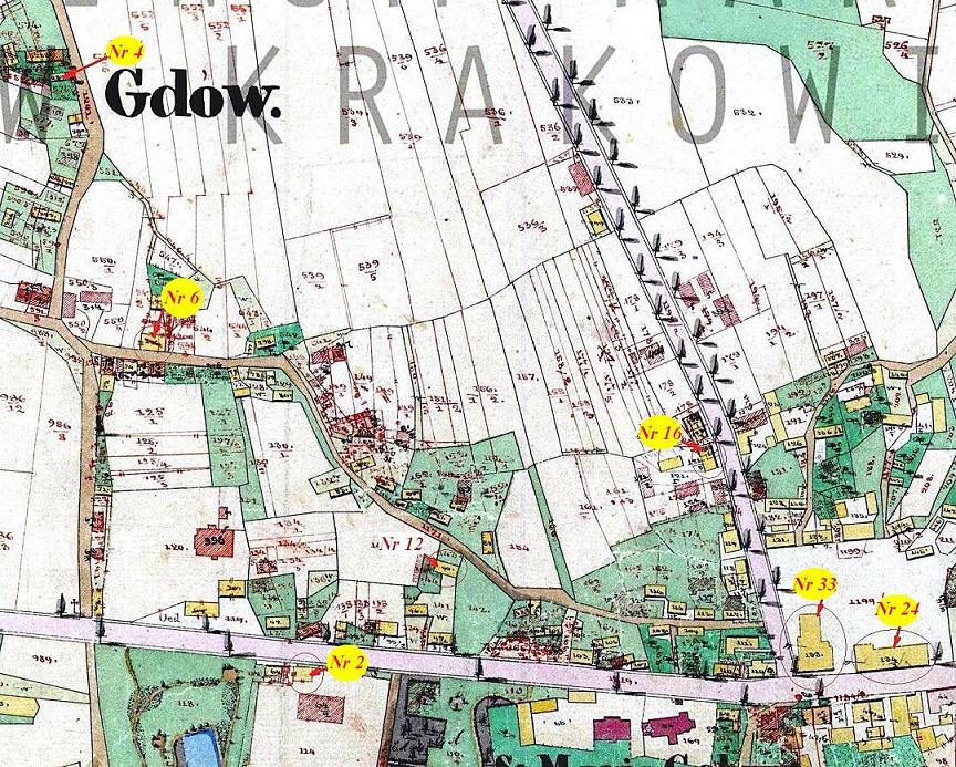 Zagrody w Gdowie zamieszkale przez Zydow przed 1850 r.jpg