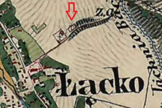 Na starej mapie zaznaczono dwa cmentarze.jpg