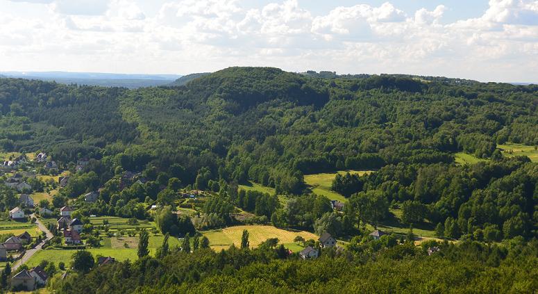 Lipowiec - widok w stronę NW - Grodzisko.JPG