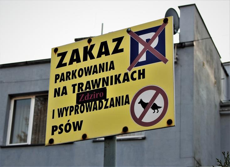 Zakaz parkowania na trawnikach, ZDZIRO.JPG