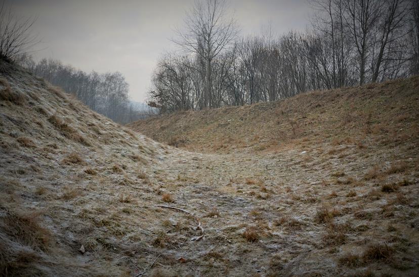 Widok na fosę grodziska (2).JPG